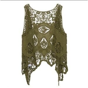 Open Stitch‎ Cardigan Boho Hippie Butterfly Crochet Vest One Size Y2K Goblincore